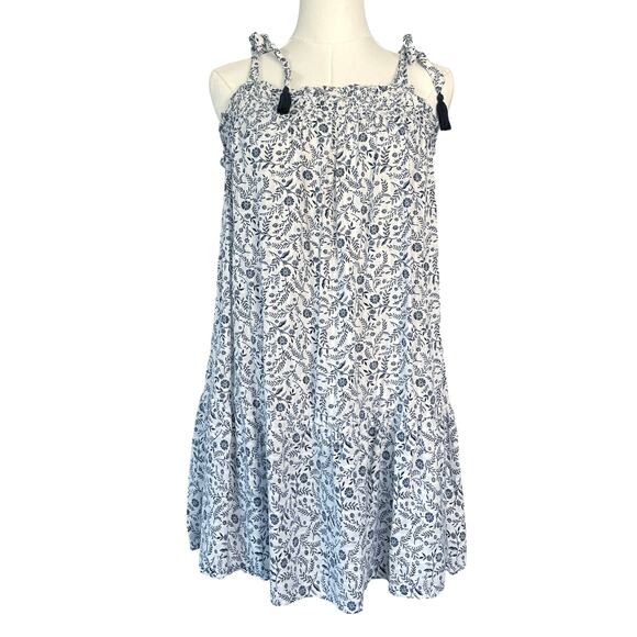 Old Navy Womens Sundress Smocked Tie Strap Ruffled Tiered Flowy Size Medium - Picture 1 of 8